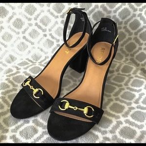 Report Block Heels with Horse-bit Detail